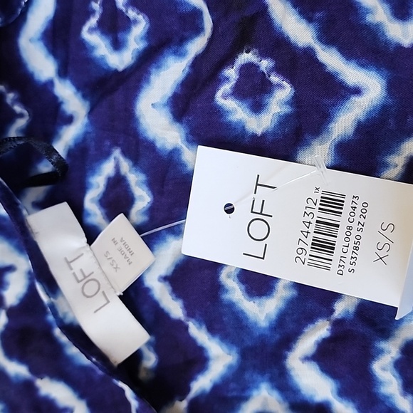 NWT! LOFT Size XS/S Blue multi tie dye print cardigan - Picture 5 of 9